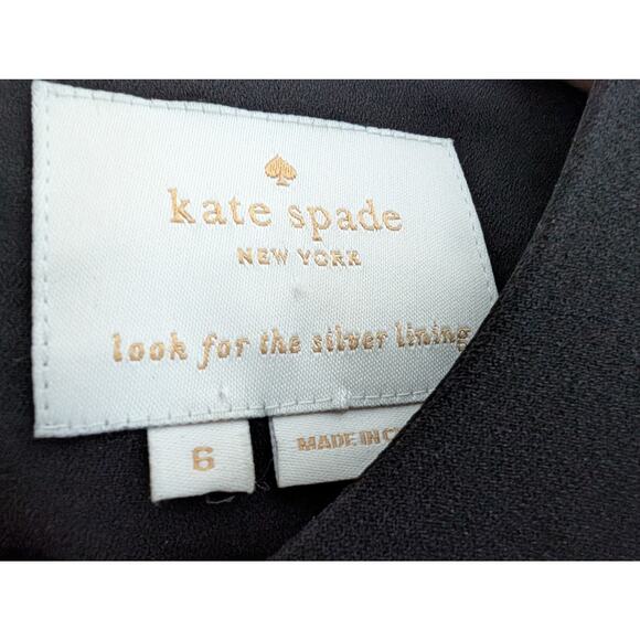 Kate Spade Black Sequin Fringe Swing Dress - Size 6 Knee Length - Picture 8 of 10